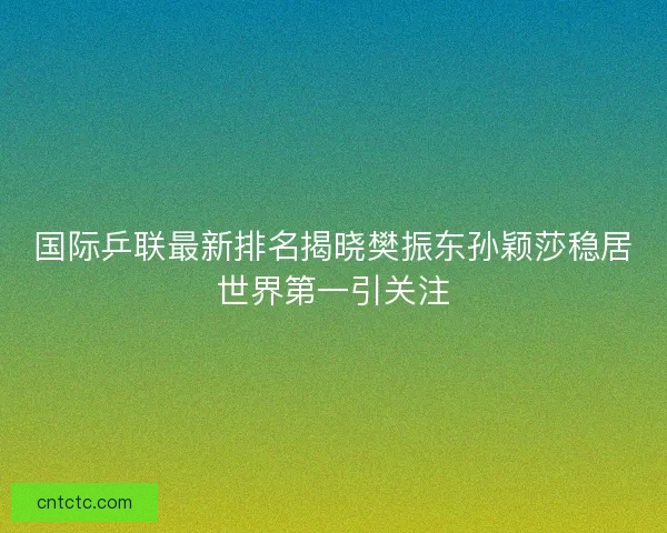 国际乒联最新排名揭晓樊振东孙颖莎稳居世界第一引关注