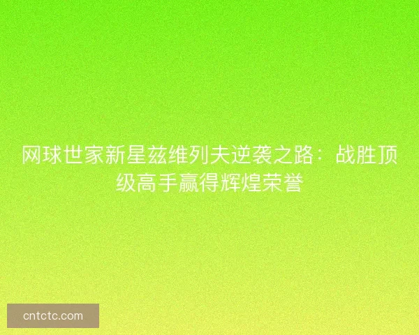 网球世家新星兹维列夫逆袭之路：战胜顶级高手赢得辉煌荣誉
