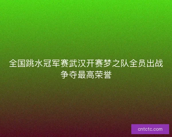 全国跳水冠军赛武汉开赛梦之队全员出战争夺最高荣誉